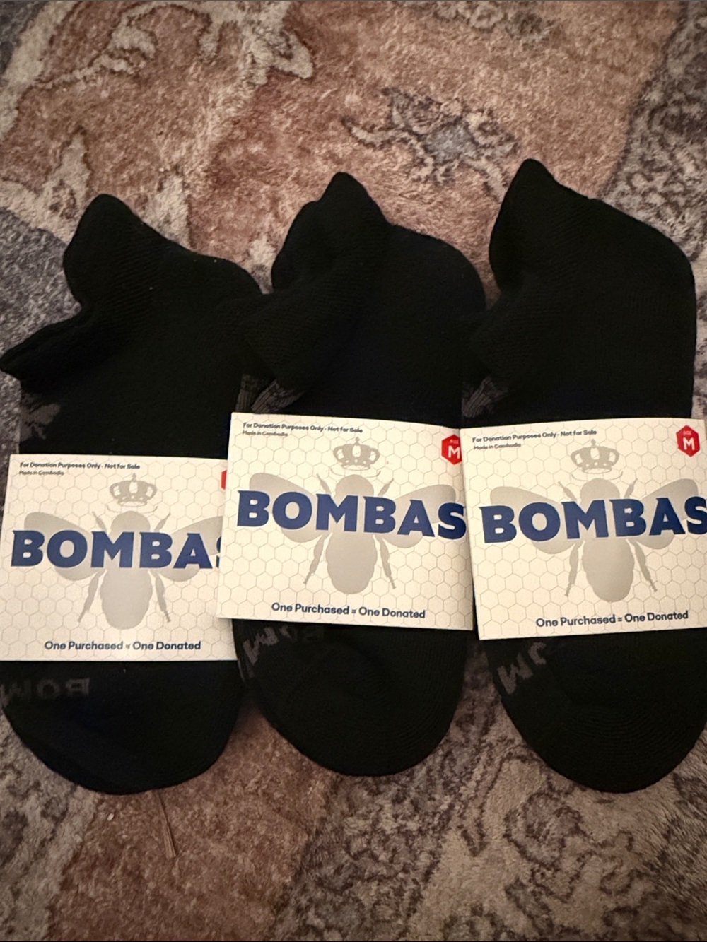 NEW BOMBAS Women's Solids Ankle Socks set of 3